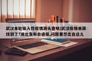 武汉本轮输入性疫情源头查明/武汉疫情来源找到了?湖北发布会通报,问题果然出自这儿