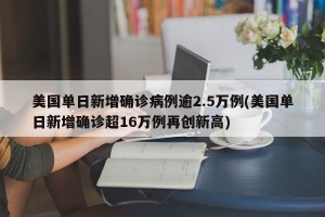 美国单日新增确诊病例逾2.5万例(美国单日新增确诊超16万例再创新高)